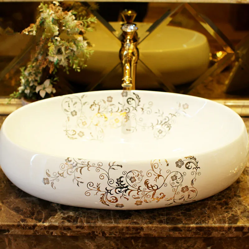 Oval Jingdezhen Bathroom ceramic sink wash basin Porcelain Counter Top Wash Basin Bathroom Sinks white porcelain sink bowl (6)