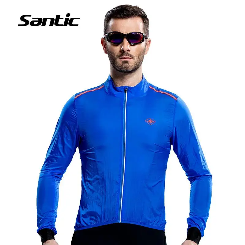 

Santic Cycling Raincoat Light Jersey Summer Bule UPF30+ WindProof Cycling Jerseys for Men MTB Bike Cycling Skin Coat M6C07017B