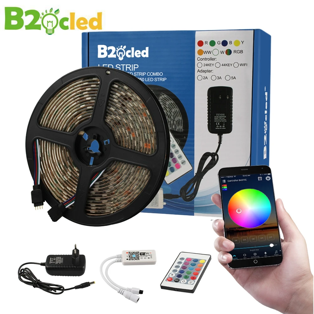 20m Rgb Led Strip Light With Remote Wifi Led Shopee Malaysia