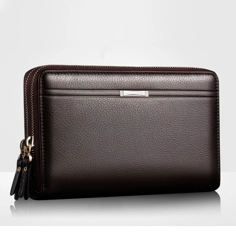 Men wallets with coin pocket long zipper coin purse for men clutch business Male Wallet Double ...