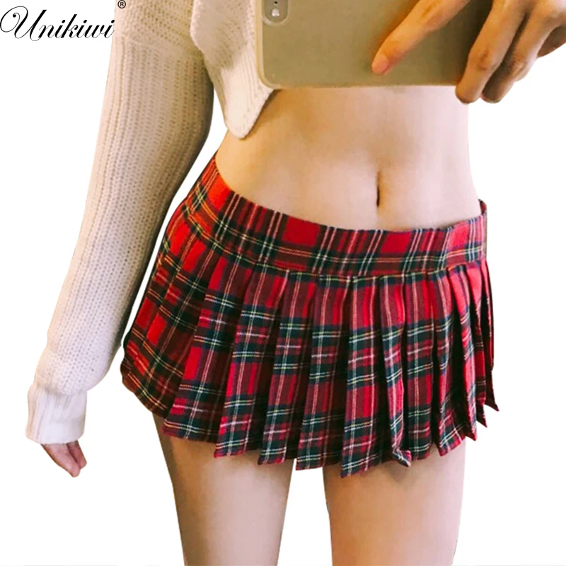 

UNIKIWI.Women's Sexy Super Short Classic Plaid Pleated Skirt.Sailor Baseball Mini Skirts.Ladies Uniform Miniskirt.Party Clubwear