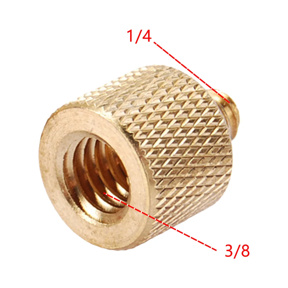 Centechia 1 шт. штатив Резьбовой Адаптер 3/8 до 1/4 Женский Мужской конвертер золотого цвета латунь для штатива аксессуары для камеры
