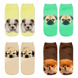 Модные милые носки с 3d принтом в партии Chaussettes Femme Pugs Calcetines Divertidos Подарки для женщин крутые Собачьи носки животные 5 пар Meias