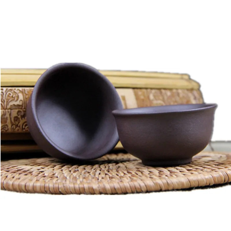 

Drinkware 40CC Purple Clay Tea Cup Mug Chinese Kung Fu Zisha Copa Simple Drinkware Ore Mud Authentic Handmade