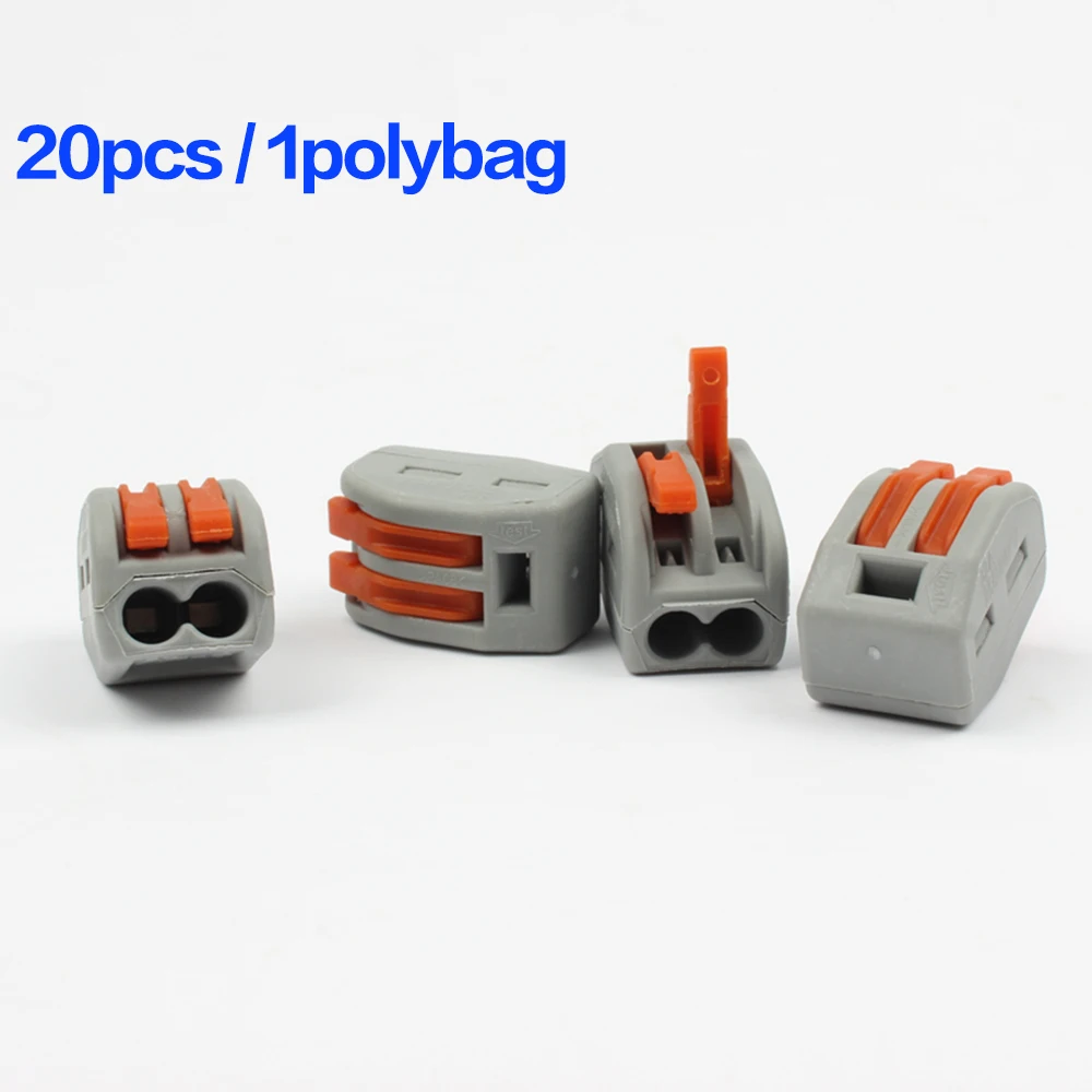 

20pcs/lot PCT-212 Universal Compact Wire Wiring Connector,2 pin Conductor Terminal Block,mini fast Connector
