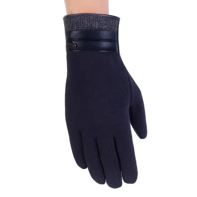 Зимние осенние мужские вязаные перчатки с сенсорным экраном мужские утепленные шерстяные кашемировые однотонные перчатки мужские варежки высокого качества - Цвет: NY