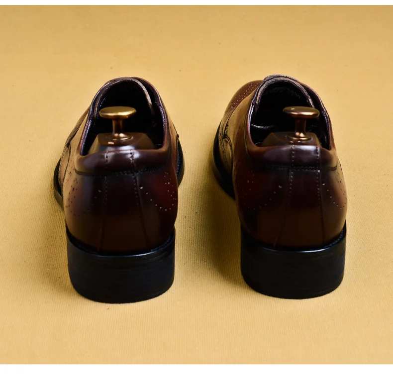 Мужские строгие туфли из натуральной кожи; мужские оксфорды; Цвет Черный; 2019; модельные туфли; свадебные туфли; Кожаные броги на шнурках