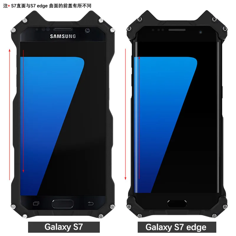 R JUST Case For Samsung S7 S7 edge Heavy Dust Metal Armor Bumper Back