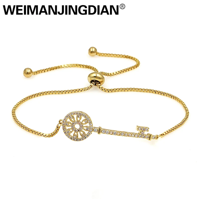 WEIMANJINGDIAN фирменный браслет с кристаллами фианита регулируемой цепочкой|bracelet