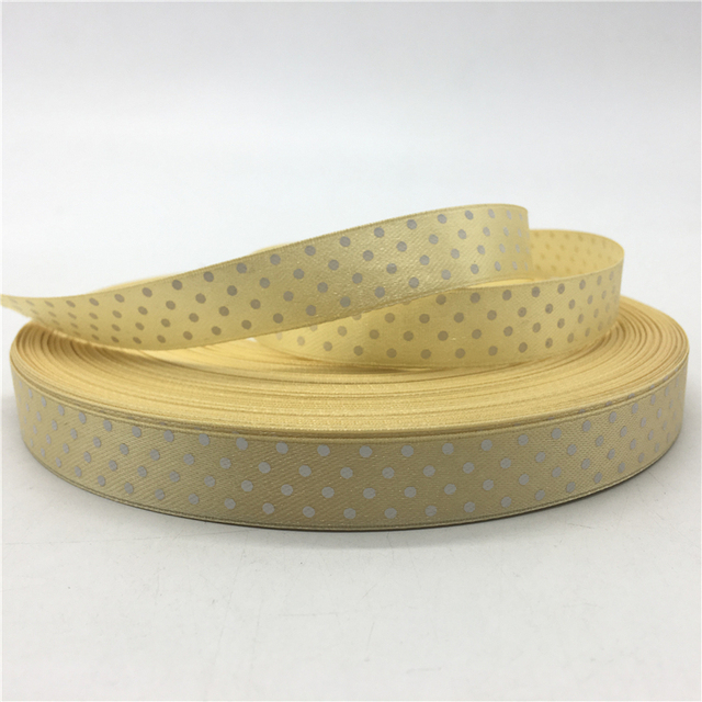 5/8"(15mm) Polka Dots Satin Ribbon Printed Polyester Ribbon DIY Christmas Wedding Decoration