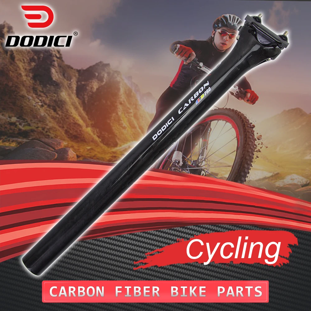 

DODICI Pro Free Shipping The New Carbon Fiber Bicycle Seatpost MTB/Road bike Seat post ud Gloss Setpost 27.2/30.8/31.6*350/400mm