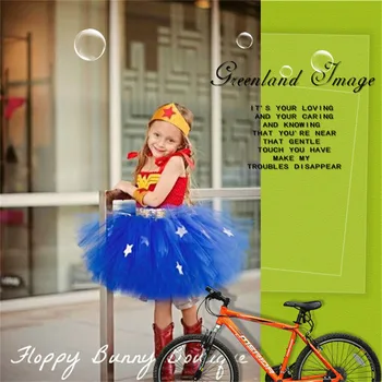 

Halloween Birthday Gift Super Cute Superhero Inspired Girl Tutu Dress Wonder Woman Batman Superman Cosplay Props Dress