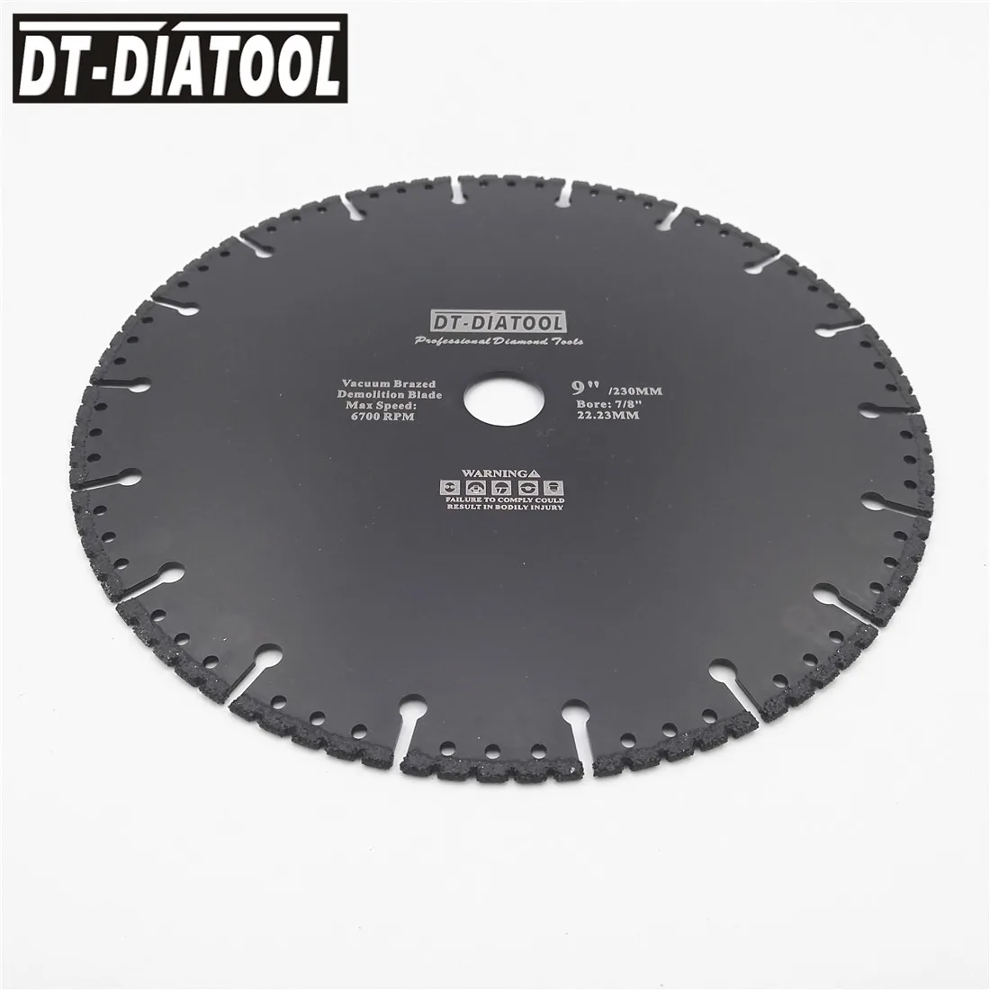 DT-DIATOOL 1pc Vacuum Brazed Diamond cutting disc for multi Purpose for Rebar aluminum hard granite rescue saw blade 4.5"-9"