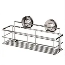 Keuken Badkamer Plank Muur Rack 2 Sukkels Rvs Douche Caddy Organisator Houder Lade Met Zuignappen Lotion Opslag(China)