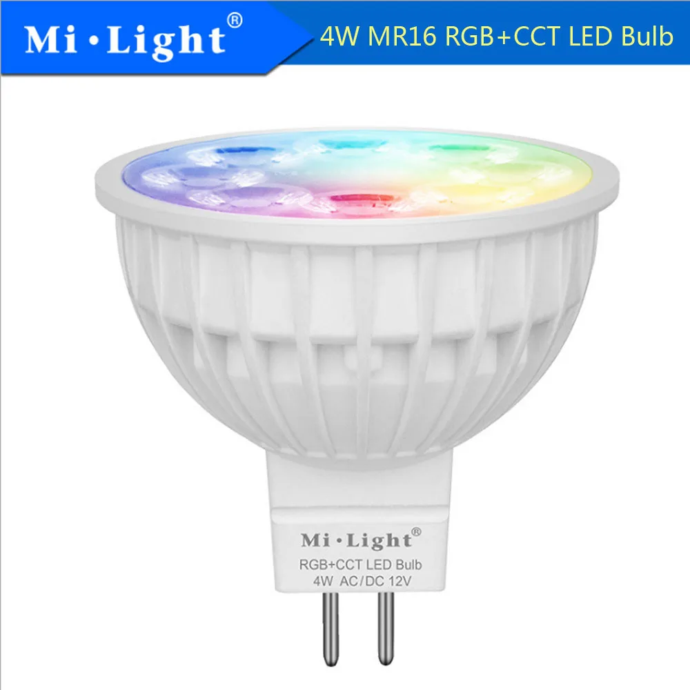 

Milight FUT103 4W GU10 RGB+CCT LED Spotlight 2.4G Led Bulb light Wireless Remote LED lamp AC100-240V Free Shipping