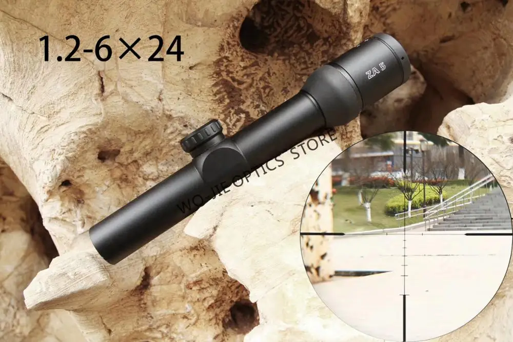 

Optics Sight Tactical AK47 AK74 AR15 Hunting scope 1.2-6x24 Red Illumination Mil-Dot Riflescope