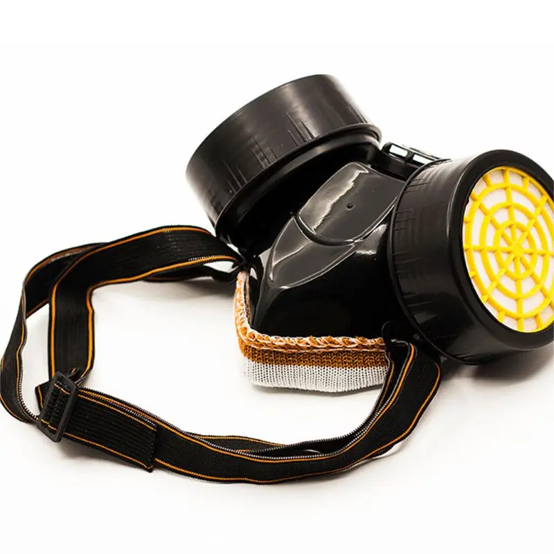 

Dual Pot Industrial Gas Mask Respirator Anti Dust Filtter Goggles For Spray Chemical