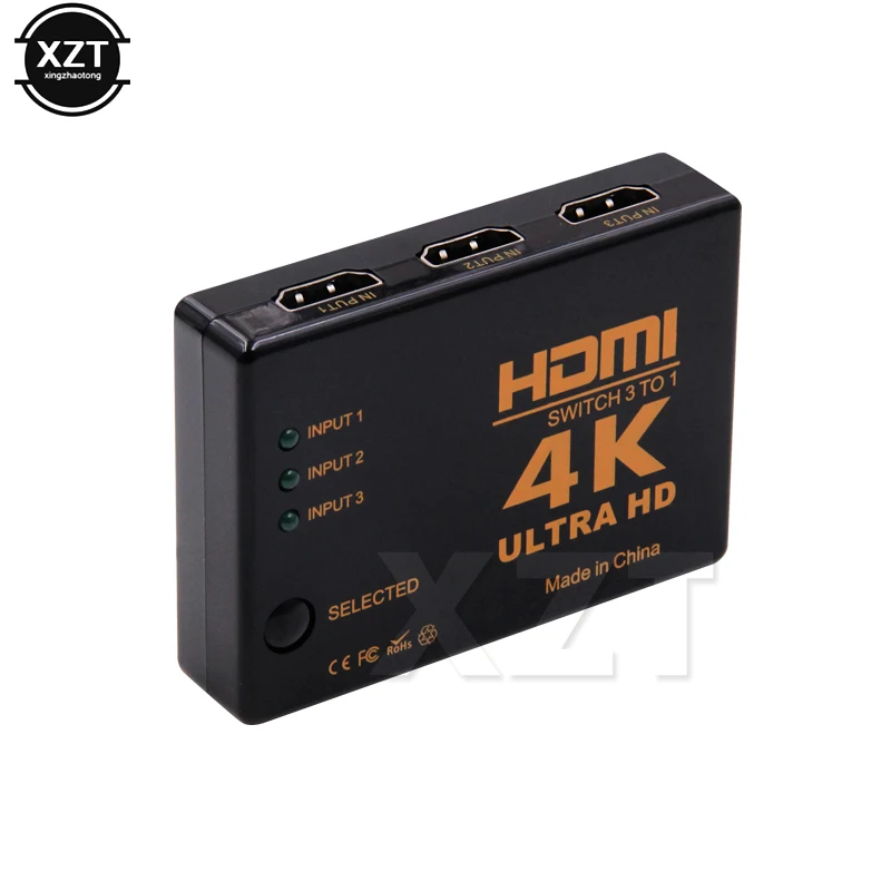 3 порта 4K* 2K 1080P Переключатель HDMI Переключатель Селектор 3x1 ключ-нажмите видео сплиттер коробка Ultra HD для HDTV Xbox PS3 PS4 мультимедиа