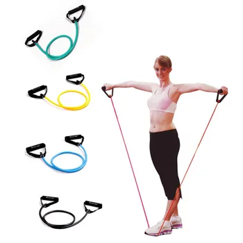 

new 5 colors available resistance exercise band tubes stretch yoga belts fitness workout pilates for wholesale