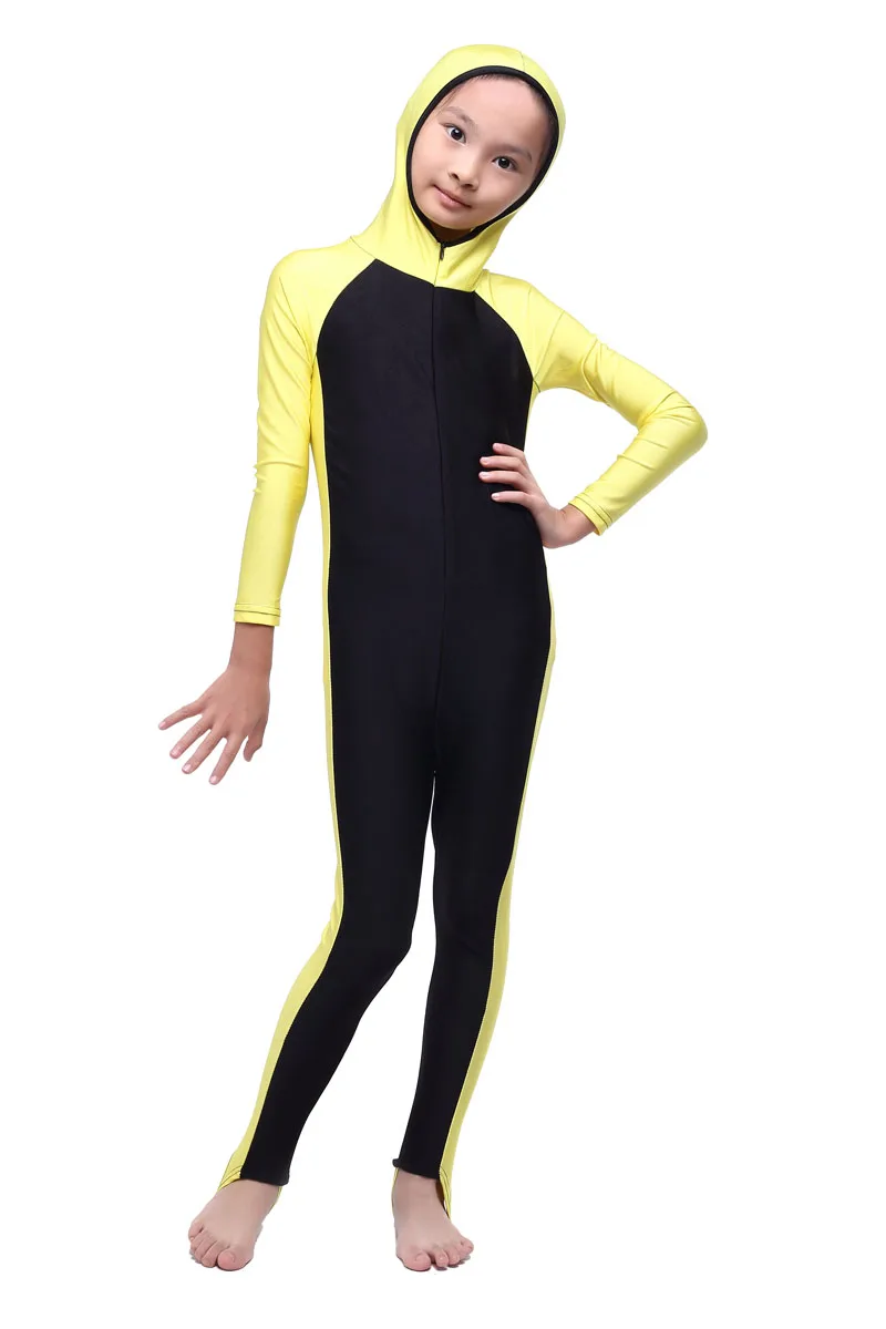 

Girls Burkini 2019 Muslim Modest Swimwear Hijab Swimsuit Islamic Mayo Boerkini One Piece Swimsuit for Kids Swimming Suit Women
