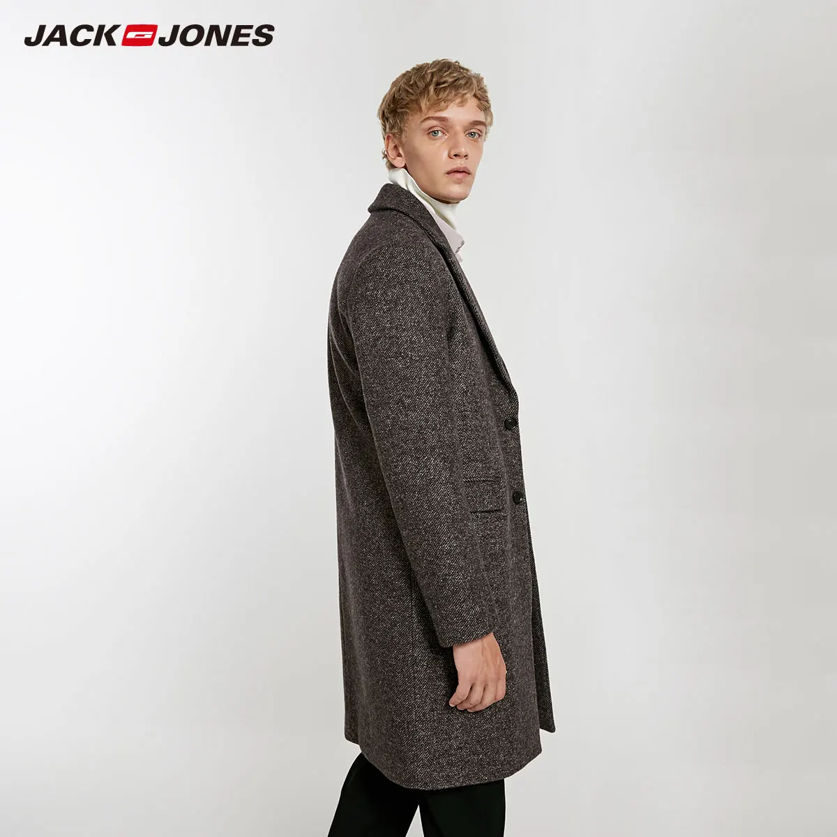 Jack Jones Вышивка средней длины шерстяное пальто куртка мужская зимняя| 218327523