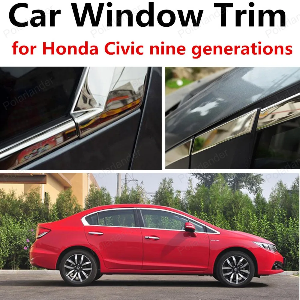 freeshipping Car Styling Car Window Trim For Honda Civic nine