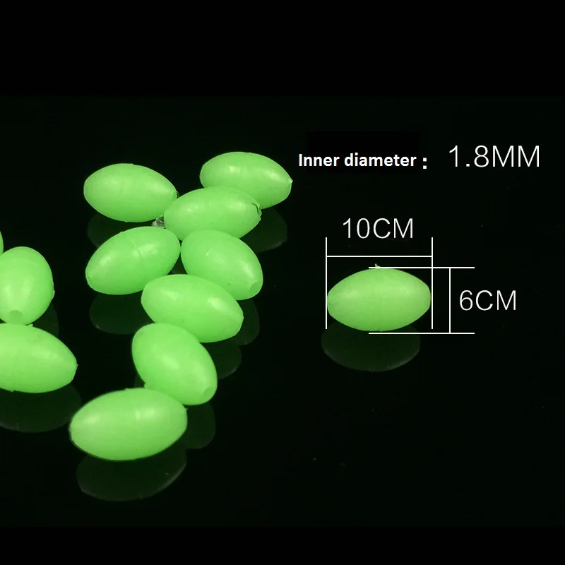 100 шт./лот светящиеся бусины пробки 6*10 мм светящиеся бусины пробки сопротивление рыболовное оборудование пространство не повредит