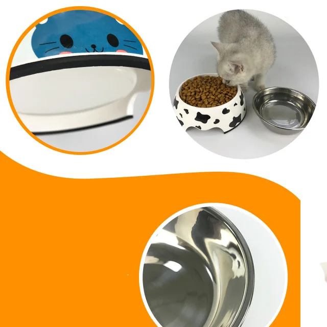 Hot selling removable Melamine and stainless steel pet bowl dog&cat bowls миски для собак миска для кошки 5