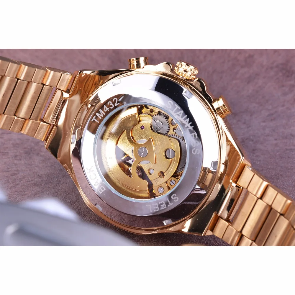 Winner New Number Sport Design Bezel Golden Watch Mens Watches Top Brand Luxury Montre Homme Clock Men Automatic Skeleton Watch
