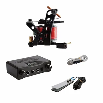 

Permanent Makeup Machine Tattoo Beginner Kits 8 Wrap Coils Guns Tattoo MachineSet Black Pigment Sets Power Supply Tato Supplies