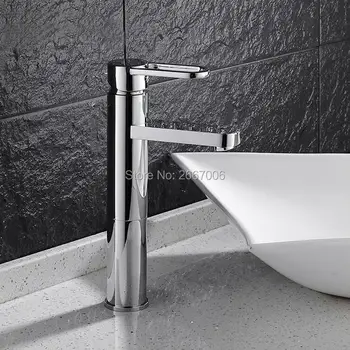

Free Shipping Wholesale And Retail Tall Deck Mounted Bathroom Faucet Vanity Vessel Sinks Mixer Tap Cold And Hot Water Tap ZR651