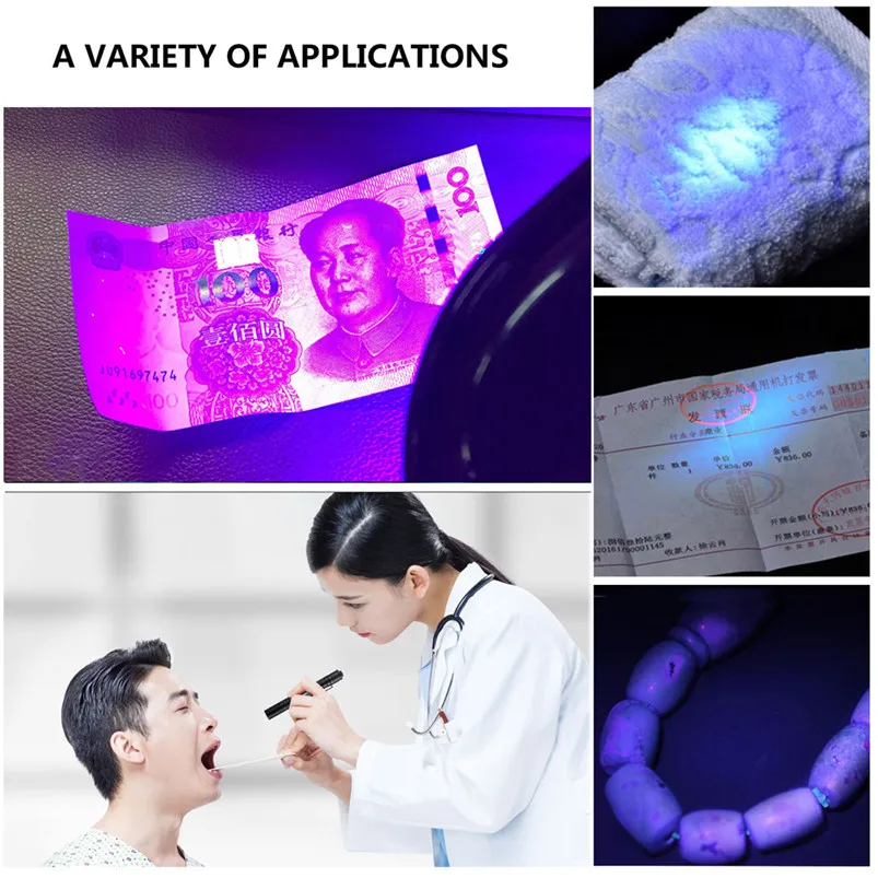 UV Ultra LED Flashlight Blacklight Light 395 Violet Inspection Lamp Torch Mini Torch Flashlight Single Mode Zaklamp 40MAY1412