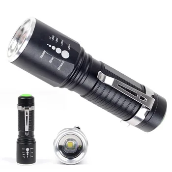 

Skywolfeye T6 LED 3800 LM LED Flashlight Adjustable Focus aluminum Lanterna 5 Modes 18650 Battery Torch Waterproof