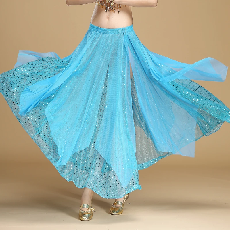 Women Girls Belly Dance Costume Skirt Dress With Slit Carnival Oriental