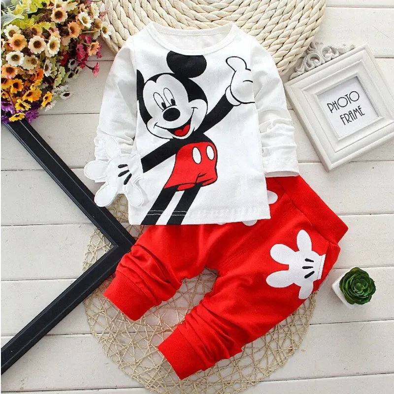 

New Baby Boys Clothes Spring Autumn Cartoon Leisure Long Sleeved T-shirts + Pants Newborn Baby Girl Clothes Kids Bebes Suits