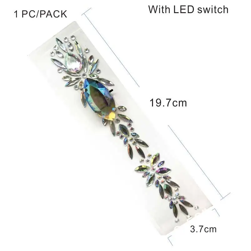 LEH03 1 PC LED Hair Tattoo Sticker best Hair Accessories for festival Makeup Sticker - Цвет: LEH03