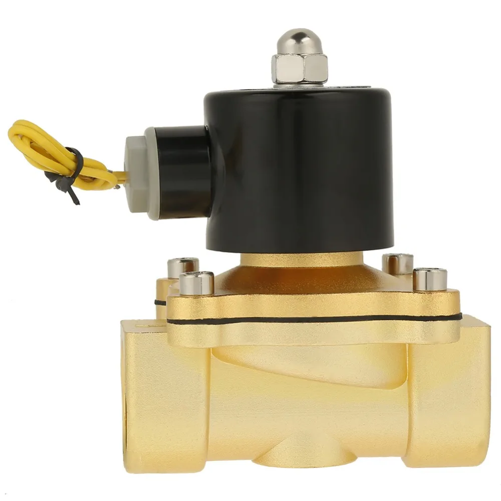 DC 12V 1 in Electric Solenoid Valve Brass 2 Way 2 Position Pneumatic