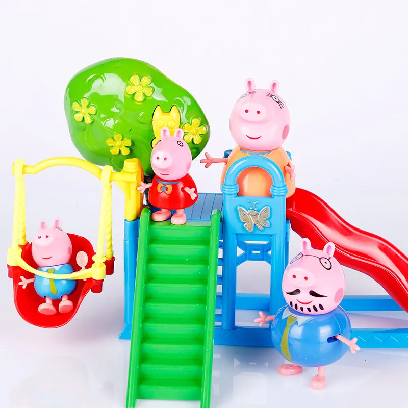 Peppa Pig George Family Toys Doll Real Scene Model Amusement park PVC Action Figures toys