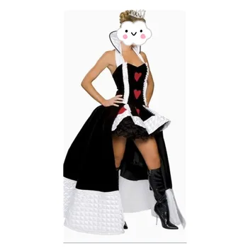 

Queen of hearts costume adult halloween costumes for women cosplay Alice In Wonderland costume party Dress fantasia wholesale