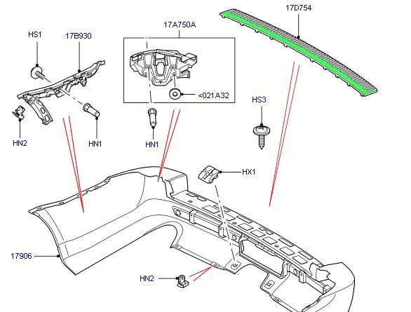 DOE000021PCL новый задний бампер автомобильный Антрацит вставка для LR Range Rover Sport 2005 2009