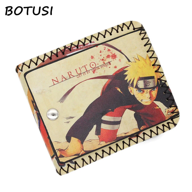 

BOTUSI Cartoon Men Wallet Anime Student Purse Naruto PU Short Wallet New Fashion Male Purse Credit Card Holder Gift Man Women