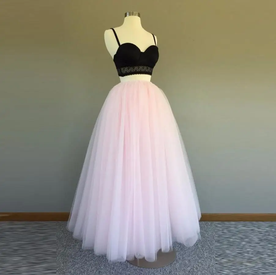 Luz Romántica Elástico Color Maxi Picture Piso Tul Ropa Faldas Cintura Las Línea Una Rosa Personalizado Falda Longitud De Mujeres RRfdxXrwq