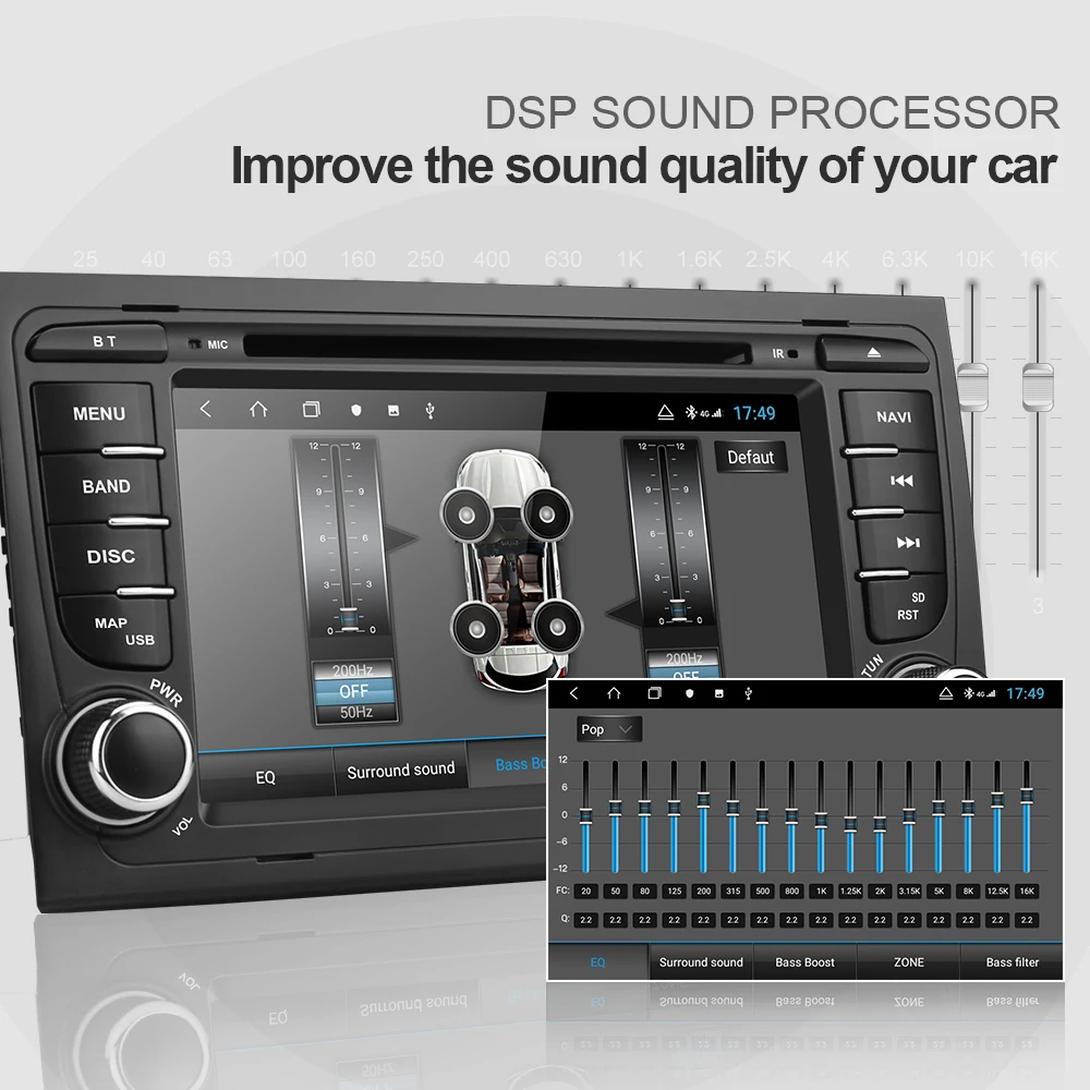 Perfect Isudar H53 Car Multimedia Player 2 Din Auto Radio Android For Audi/A4/S4 2002-2008 GPS DVD 8 Core RAM 4GB ROM 64GB DVR DSP 4