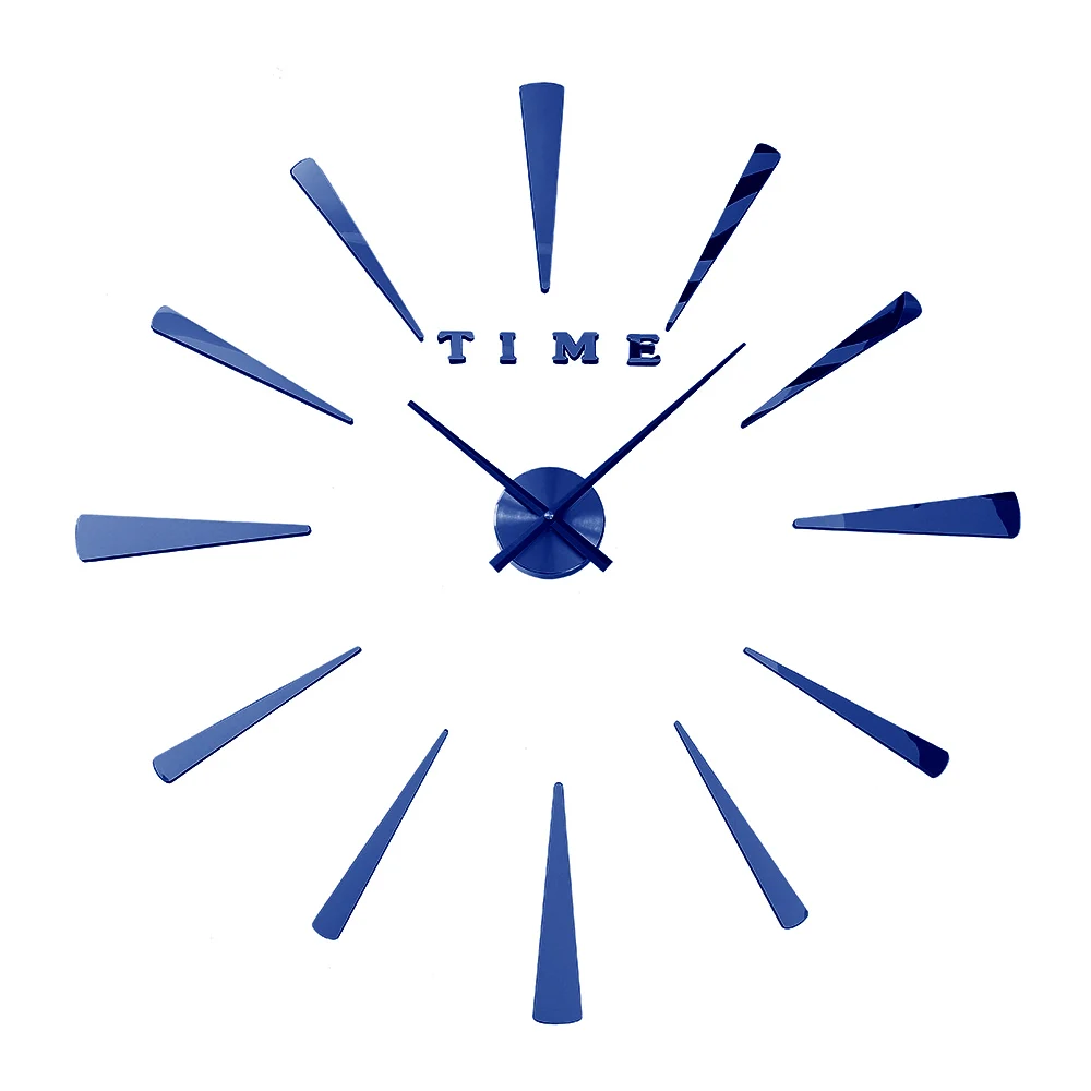 luminous new arrival Quartz clocks fashion watch 3d real large wall clock rushed mirror sticker diy living room decor - Цвет: Wall Clock Blue