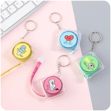 150 см Милая мультяшная Выдвижная рулетка с прозрачным ящиком для хранения и брелком мягкая рулетка для швейного инструмента