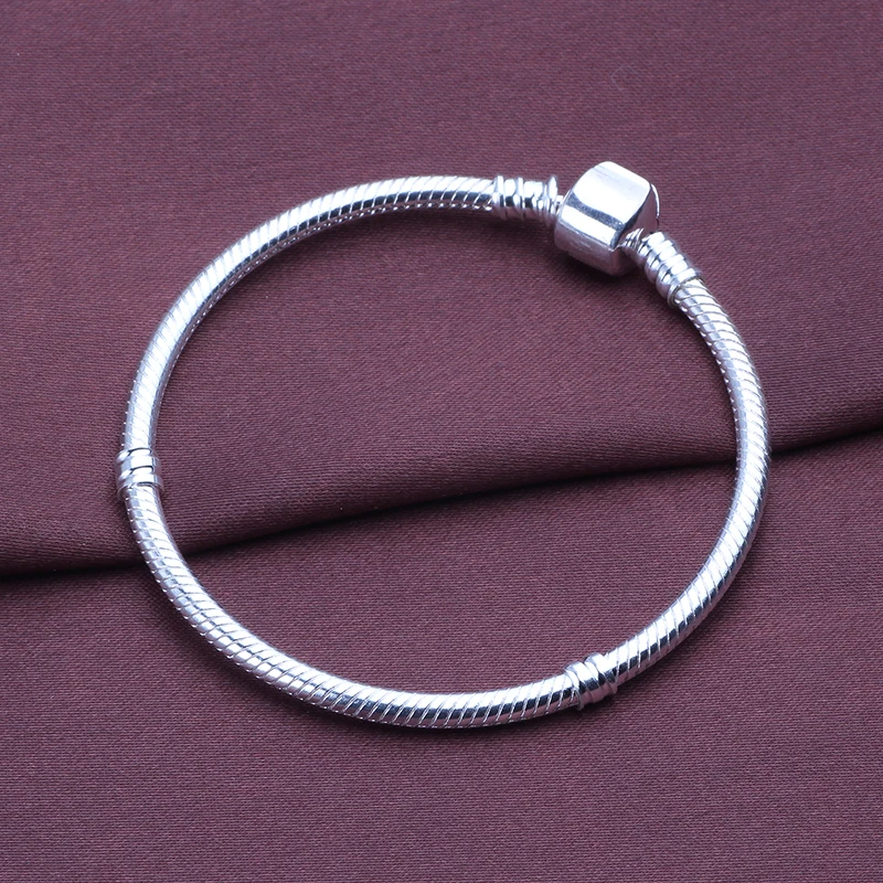 

AIFEILI Dropship Authentic Silver Plated Snake Chain DIY Charm Bracelet & Bangle DIY For Women Bracelet Jewelry Gift