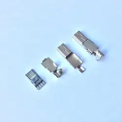 10 компл. Mini USB 5PIN сварки T Тип штекер инструменты для наращивания волос зарядное устройство 5 P USB задний слот для зарядки 3 в 1 металлический