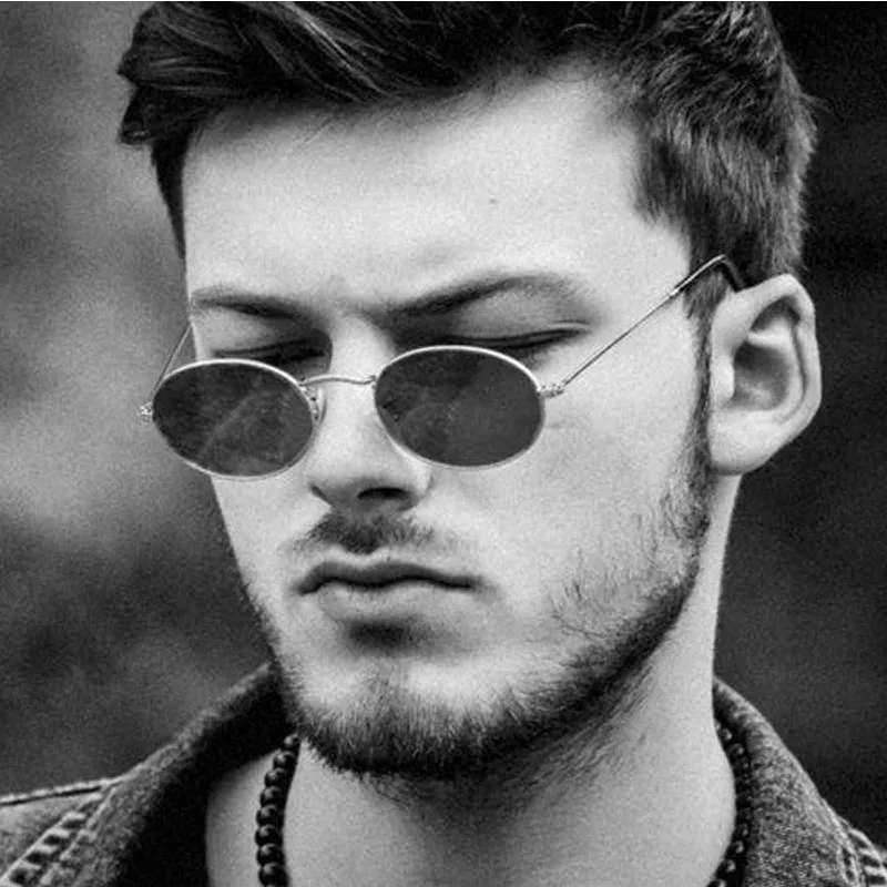 

2019 New Fashion Classic Metal Elliptical Retro Sunglasses High-end brand design polarizing sunglasses with circular frames