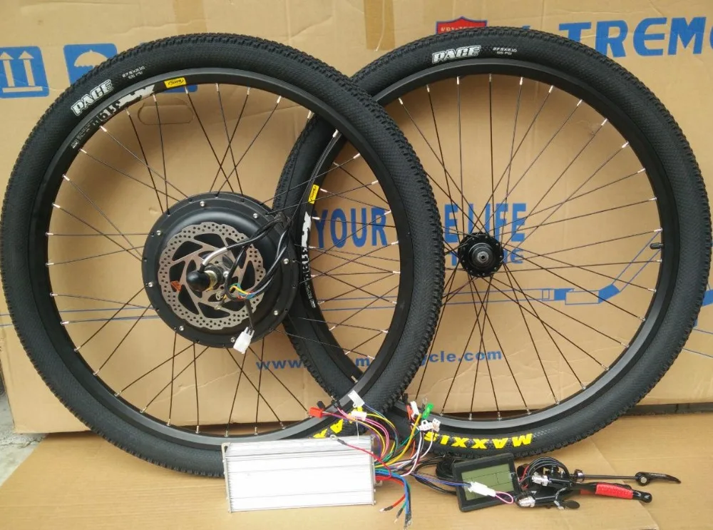 Top Kalosse 48V 1000W bike Electric  wheels  Free shipping 20/26/27.5/29/700C  Child bicycle Electric motor 26/29*2.1inch tires 7