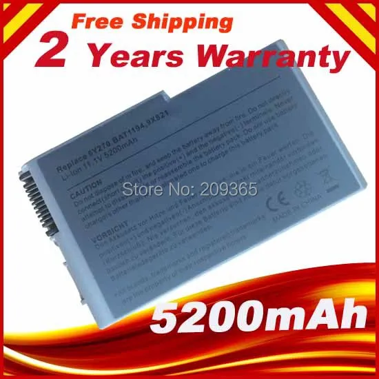 

New Laptop battery For Dell Latitude D500 D505 D510 D520 D600 D610 BAT1194 C1295 G2053A01 J2178 U1544 W1605 YD165